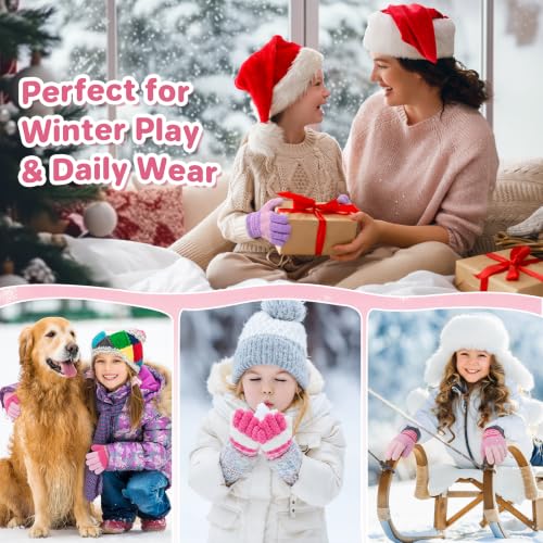 Clothclose 4 Pairs Kids Gloves, Warm Stretchy Winter Gloves for Boys Girls - image 6
