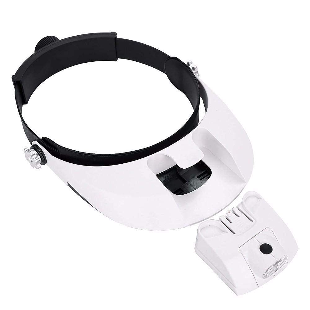 Stirnbandlupe, Stirnbandlupe, Lötbrille, LED-Lampe, Licht, Lupe, abnehmbare Stirnlampe, Lupe, Lötzinn mit 5 Linsen, Lesen, Übergewicht, Reparatur.