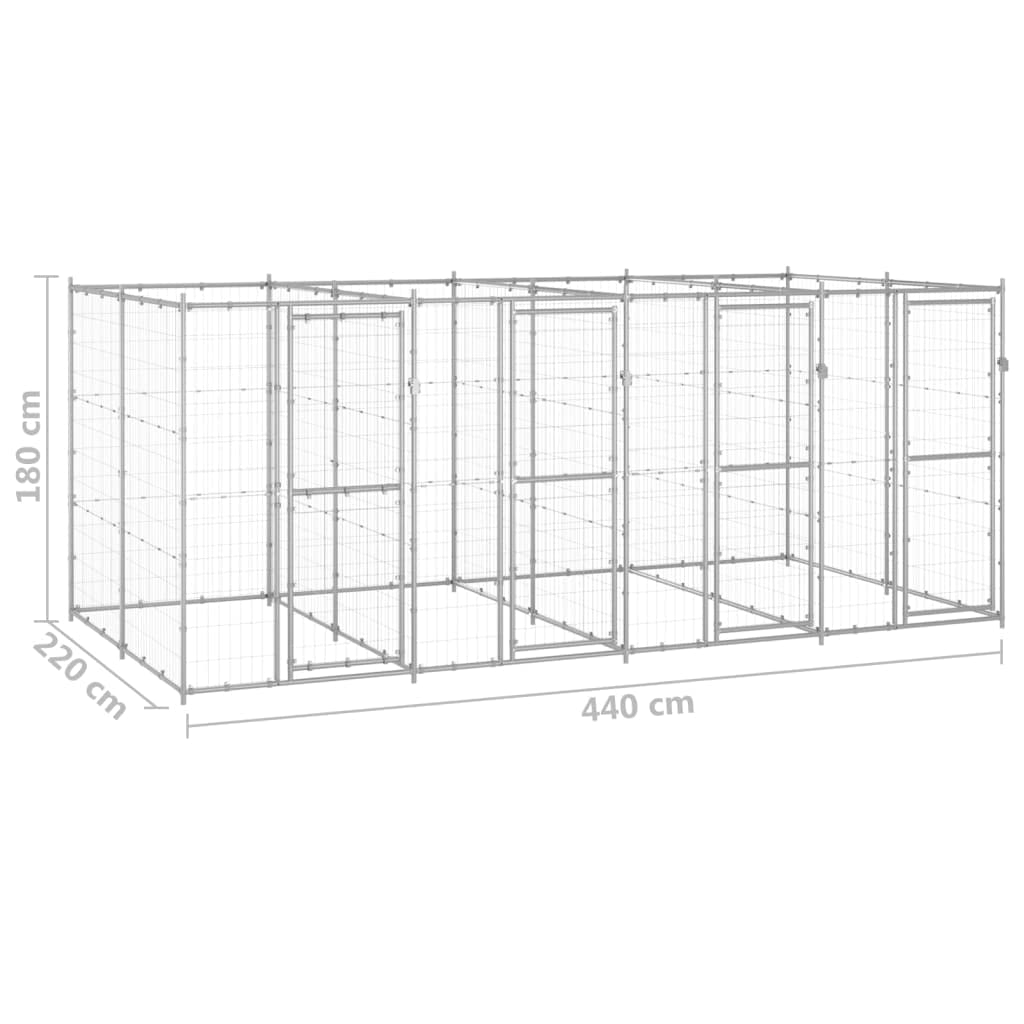 Forniture per animali domestici Cuccia per cani da esterno in acciaio zincato 9,68 m Prodotti per animali e animali domestici