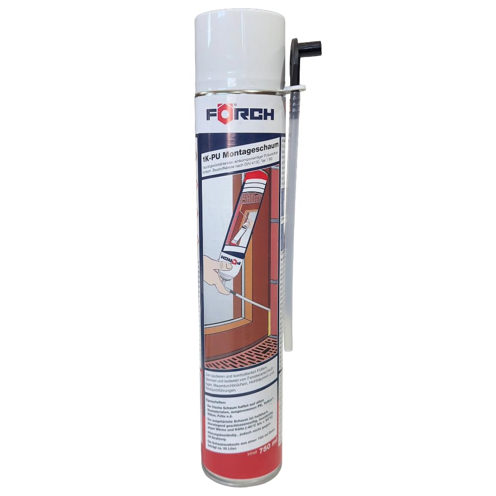 Förch 1K PU Montageschaum 750 ml – 6er-Pack | hochfester PU-Schaum für Montage, Isolierung & abdichtung, schäumt bis 45 l