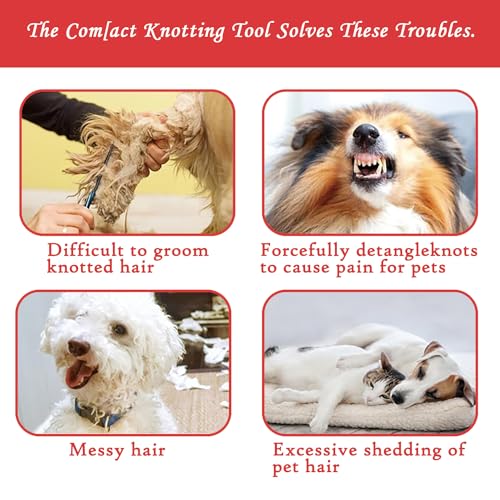 Image of 5PCS Pet Knotting Comb for Cats, De Knotting Comb for Dog, Knotting Comb Pet Grooming Tool for Removing Tangled and Grooming Loose Knotted Hair