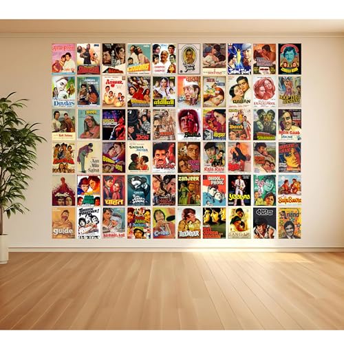 Image of Good Hope Set of 60 Bollywood & Hollywood Movie Posters, Iconic Film Collection for Home Decor Perfect For Bedroom Living Room Wall Decor Gift Wallpaper sticker Hostel Boys Girls (Bollywood, A6 (9x12 Inch))