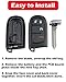 Key Fob Shell, Alliskeys Replacement Smart Remote Key Case Cover 4 Buttons Suitable for 2013-2018 Dodge RAM 1500 2500 GQ4-54T（U, L, RS,P）