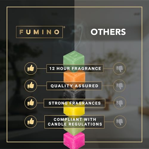 Fumino Fresh Handmade Luxury Strong Scented Wax Melts Multipack Essentials Bundle 12 Cubes 6 Fragrances with Beeswax and Coconut Oil