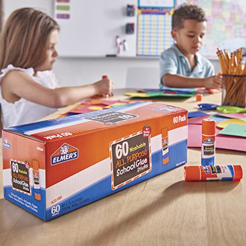 Elmer's All Purpose School Glue Sticks, Washable, 7 Grams, 60 Count #TOP2