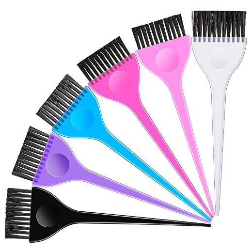 6 Pieces Hair Dye Color Brush Set, Hair Comb Tool Kit Coloring Brushes Dye Applicator Hair Salon Tools for Students Women Salon Use Home DIY Dyeing (6 Colors)
