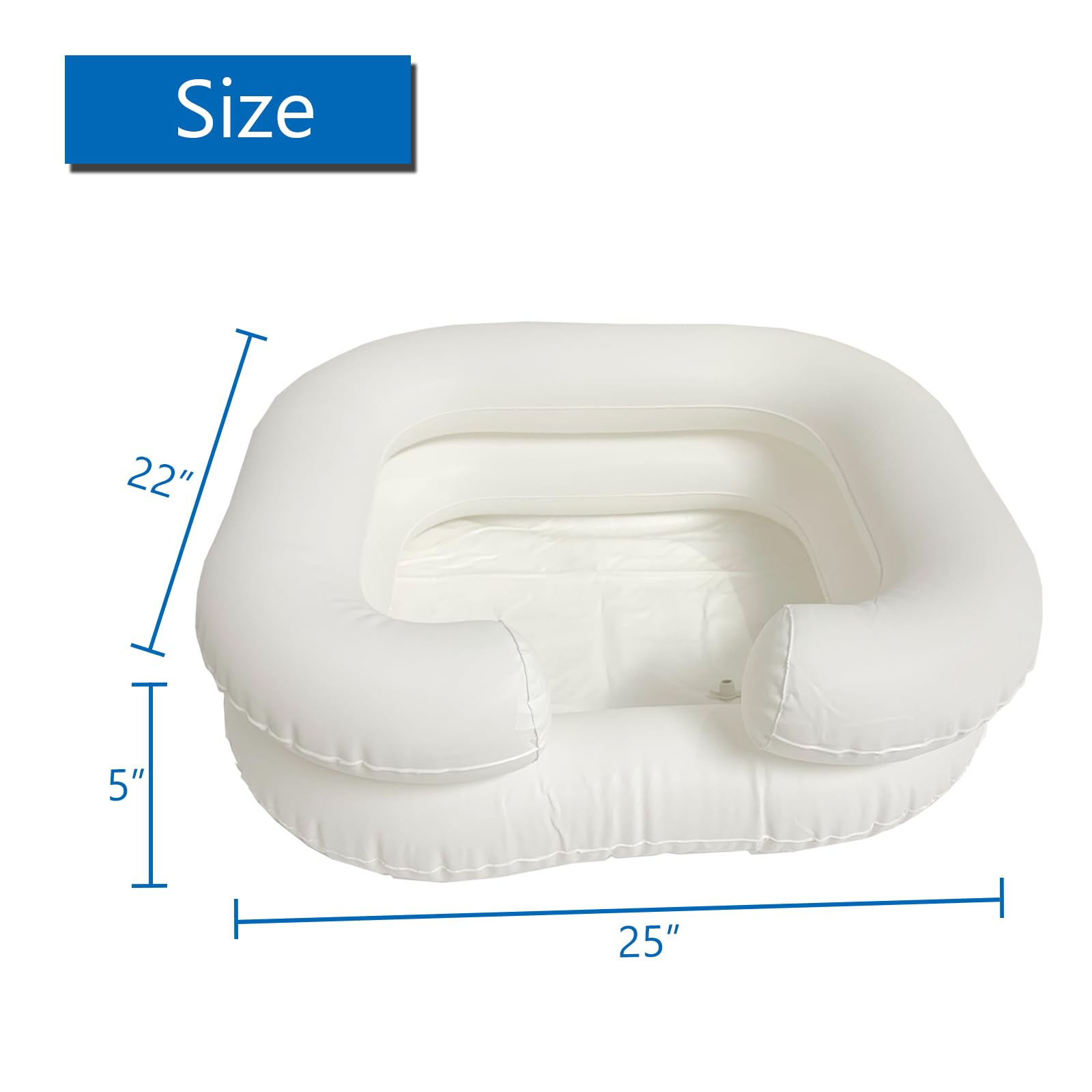 Sistema doccia da letto, doccia a soffitto con sacca d'acqua da 2,1 galloni, kit con bacinella gonfiabile per shampoo per persone disabili e anziane(set da 6 pezzi)