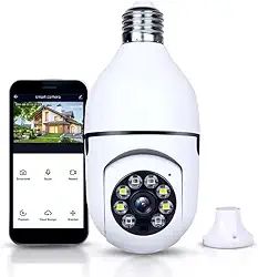 Câmera de Segurança Lâmpada Wi-Fi 360° | Visão Noturna Infravermelha | Áudio Bidirecional | Sensor de Movimento Inteligente | Instalação Fácil em Soquete E27 – Linha Premium