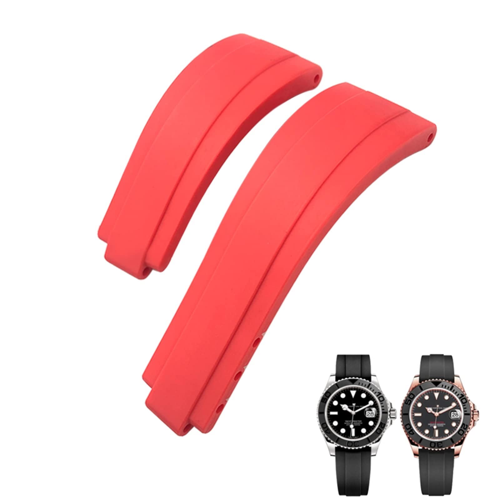 Bracelet caoutchouc 21 mm boucle courte silicone petit poignet ajustable