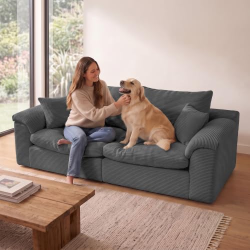 Image of 78 inch Loveseat Sofa, Small Boneless Couch for Living Room, Gray | Love Seat, Couches for Living Room & Apartments & Bedroom, Deep Seat, Kid & Pet Friendly, Family Ready