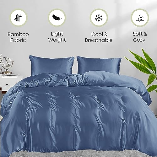 LINENWALAS 100% Organic Bamboo 3-Piece Duvet Cover Set including Zipper and Corner Ties- Softest Cool Bamboo Bedding Christmas Duvet Cover Super King Size (Superking - Image 4