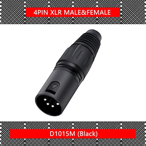 Conector XLR de 4 pines macho hembra plata para terminales de cable de audio 4