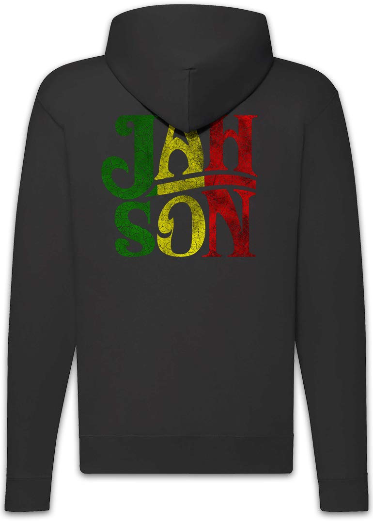 Urban Backwoods Jah Son Felpa da Uomo con Cappuccio Zip Hoodie Zipper