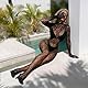 Sniff Rose Damen Fishnet Dessous Damen Mesh Bodysuit Bodystocking mit Leopardenmuster Strumpfhose Overall Unterwäsche Nachtwäsche (Schwarz ZS)