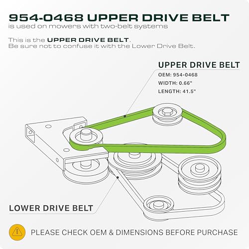 Image of UDC Parts 954-0468 Upper Drive Belt Replacement for MTD 754-0468 Troy Bilt Bronco Cub Cadet Yard Machines Huskee 112-0305 Toro LX425 LX500 LX460 LX420 LX426 LX423 /Aramid Cord / 41.50 inches