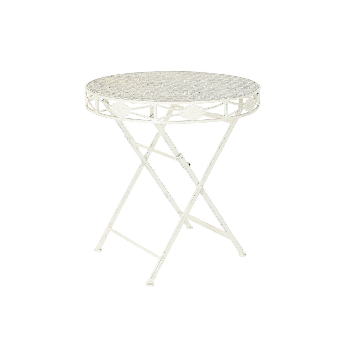Table à manger métal 70x70 blanche table carrée bistrot 2 personnes