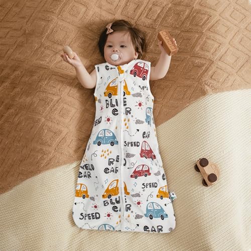 Image of HOUSABY Baby Wearable Blanket,Summer Cotton Sleep Sacks 1 Pack Unisex Toddler Sleeping Bag Sack, 0.5 TOG with 2-Way Zipper