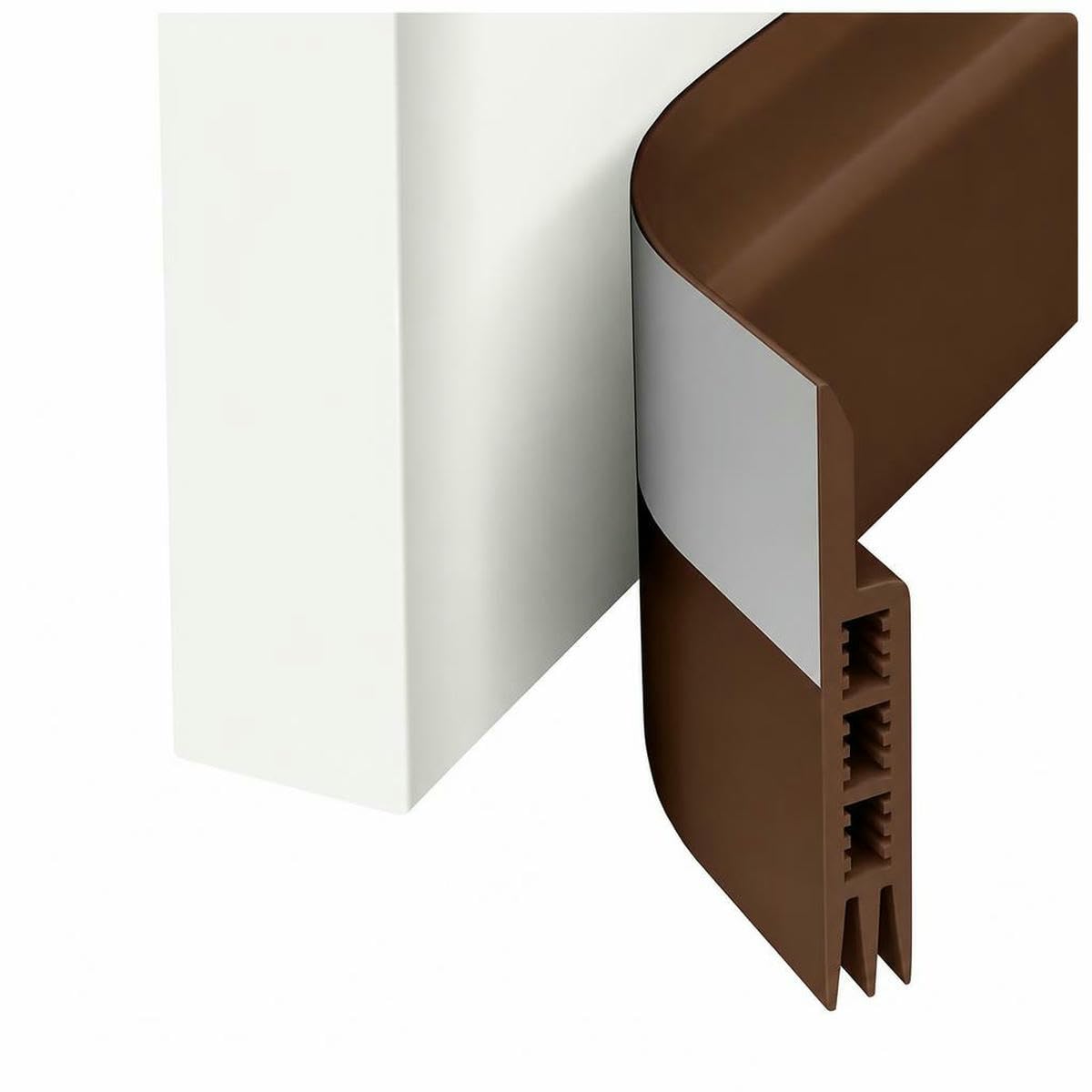 1Pc 1 Meter Door Bottom Sealing Strip Self-Adhesive Aoors and,Sound Insulation, Windproof, Porous Sealing Strip-Brown 5pcs