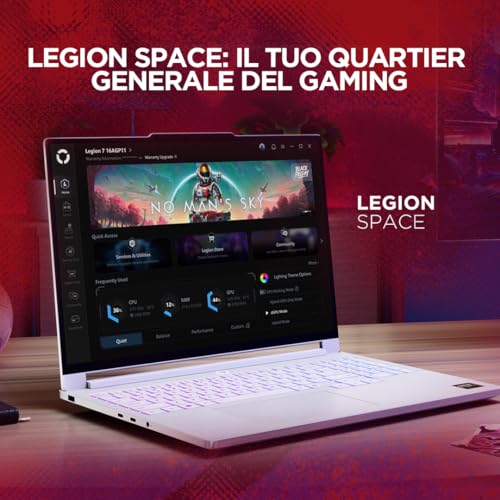 Legion 7 Gaming Laptop - Display OLED WQXGA 16" 240Hz, NVIDIA GeForce RTX 5060 8GB, AMD Ryzen AI 7 450, RAM 32GB, SSD 1TB, Windows 11 Home, Tastiera RGB italiana - Glacier White - Notebook - Immagine 11