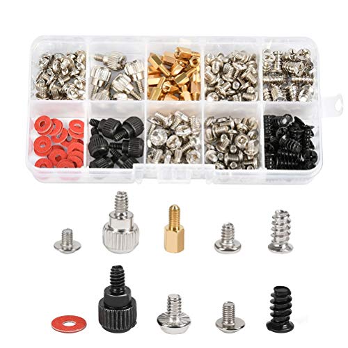 WOWOSS 228 Piezas Kit de Tornillos de Ordenador Personal de Acero Inoxidable 304, Tornillos de PC para Disco Duro, Carcasa, Placa Base, Ventilador, CD-ROM