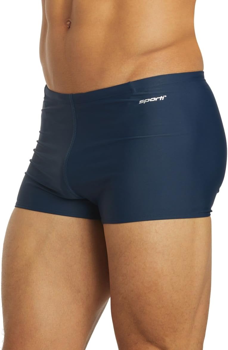Sporti Mens Square Leg Swimsuit - Men's Lap Swimming Suits - Competitive Swimsuit Men for Lap Swimming