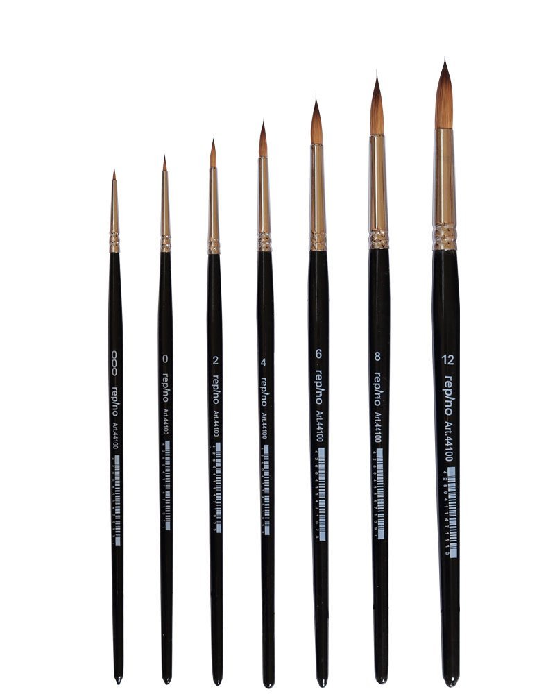 Rotmarder Pinselset Rotmarderhaar Künstler Marderhaarpinsel Set mit den Pinselgrösse 000, 0, 2, 4, 6, 8, 12