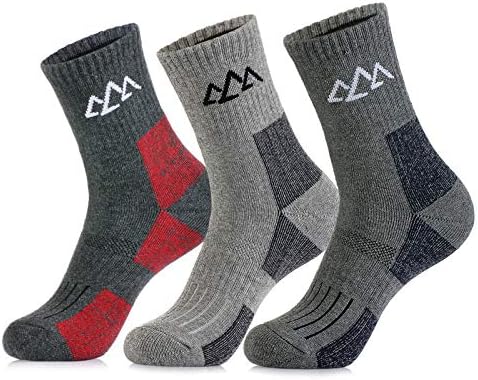 innotree 3 Pack Men's Full Cushioned Hiking Walking Socks, Quarter Crew Socks
