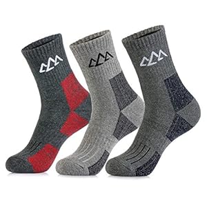 innotree 3 Pack Men’s Full Cushioned Hiking Walking Socks, Quarter Crew Socks