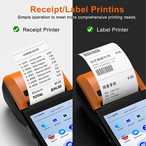 Image of symcode POS PDA Printer Mobile Terminal 5.99 inch Touch Screen | Thermal Receipt Printer, Android 8.1 OS, 4G WiFi Bluetooth, NFC Support, High Resolution Display