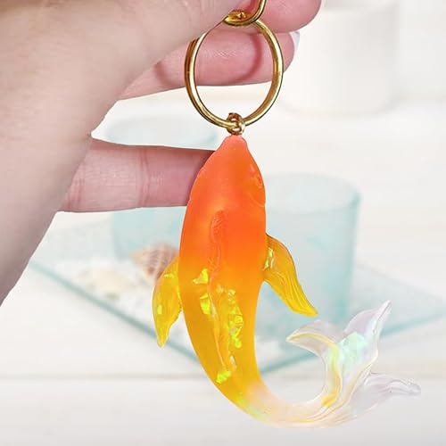 Miniatura 4 de Goldfish - Moldes de silicona de resina epoxi Koi Fish Suministros para hacer joyas, decoración de pasteles de fondant, herramientas para hornear