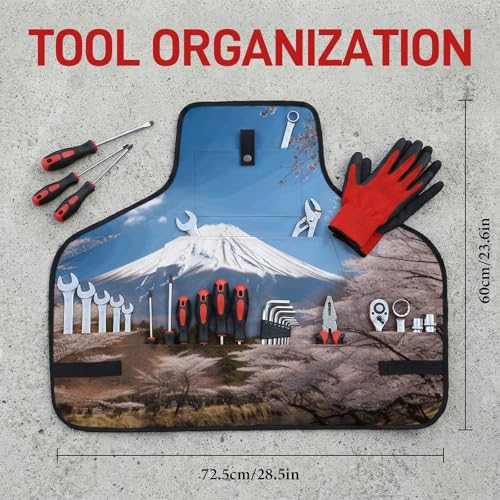 Delantal de trabajo Mt. Fuji con 8 bolsillos y ajuste cruzado miniatura 2