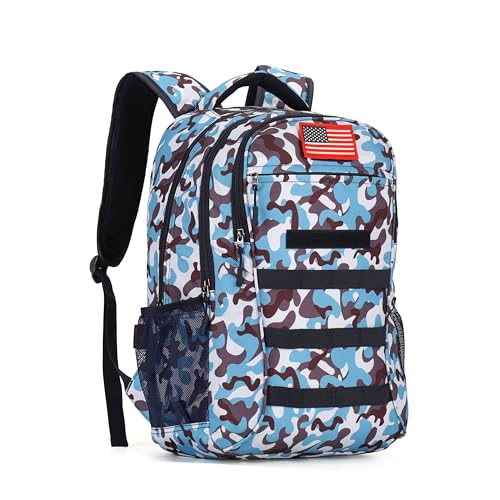 4land Camo Backpack for Boys,Army Boys Backpacks for Elementary Middle School Military,Camouflage Bookbag 40L