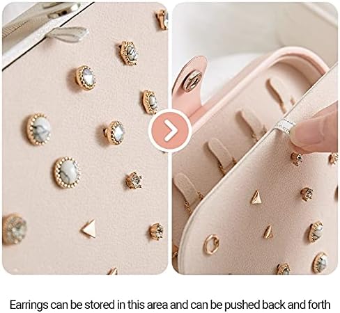 ジュエリーボックス ミニ トラベル ジュエリー 収納ケース 女の子 ポータブル PU レザー イヤリング リング ネックレス オーガ