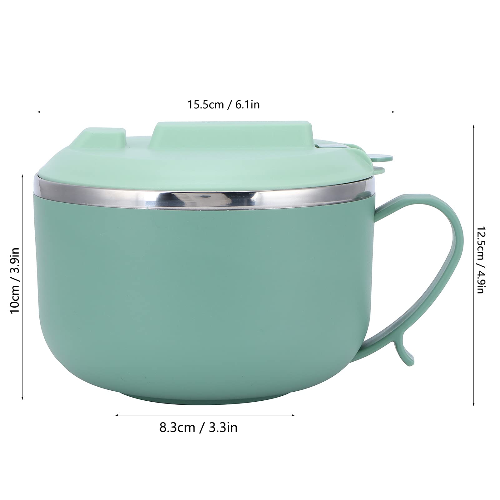 Ciotole per noodle per microonde con coperchio, noodle per tazza rapida da 1200 ml per zuppa, noodle, ciotola per zuppa ramen per dormitorio, piccola cucina o ufficio(verde)