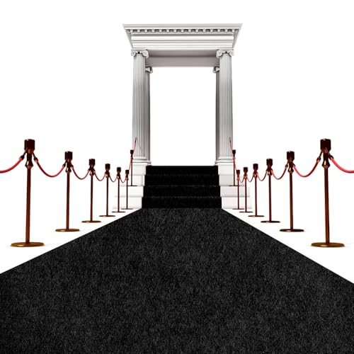 450 GSM Extra Thick Waterproof Black Carpet Runner for Events Decorations, 3X20 Ft Not Slip Black Runner Aisle Runway Rug for Wedding, Party, Banquet, Activity Entrance and Special Events Decorations