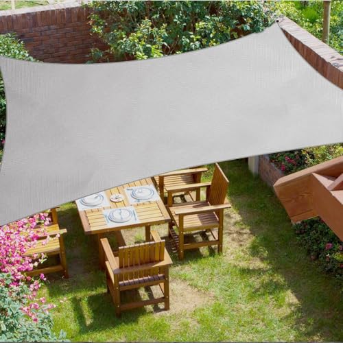 CIXMUS Toldo Vela Rectangular 4x5m Impermeable, Vela de Sombra Exterior Tela Oxford 420D, Protección UV y Antiviento, Toldos para Terraza, Jardín, Patio y Piscina