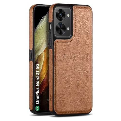 Image of MOBILOVE PU Leather Flexible Back Case Cover for | OnePlus Nord 2T 5G (Brown)