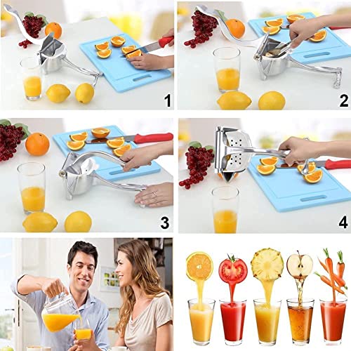 Image of ARMADILLO Aluminium Manual Fruit Juicer Orange Heavy Duty Juicer Hand Press Metal Lime Juicer Hand Instant, Steel Handle Simple Fruit Juicer Press Squeezer Citrus Collectible Figure