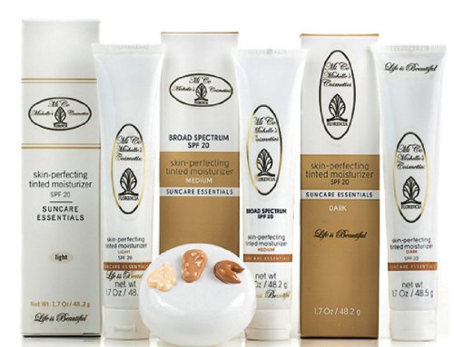 Florencia Skin Perfecting Tinted Moisturizer SPF 20, Oil Free Tinted Sunscreen for Any Tone or Type of Skin, Dark 1.7 oz