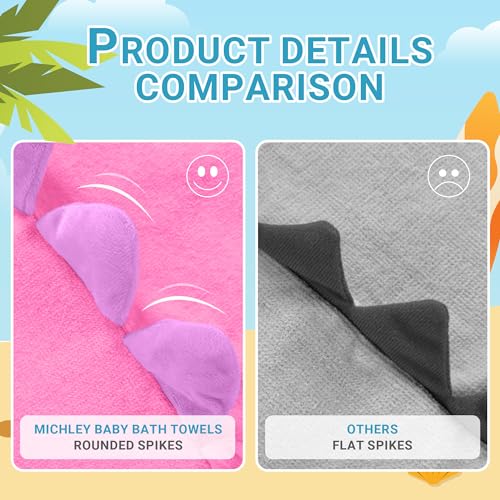 Image of MICHLEY Cotton Baby Bath Towel with Hood Animal Pattern Poncho Towels for 0-8 Years