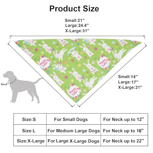 50% Off 4-Pack Easter Dog Bandanas with Rabbit Pattern