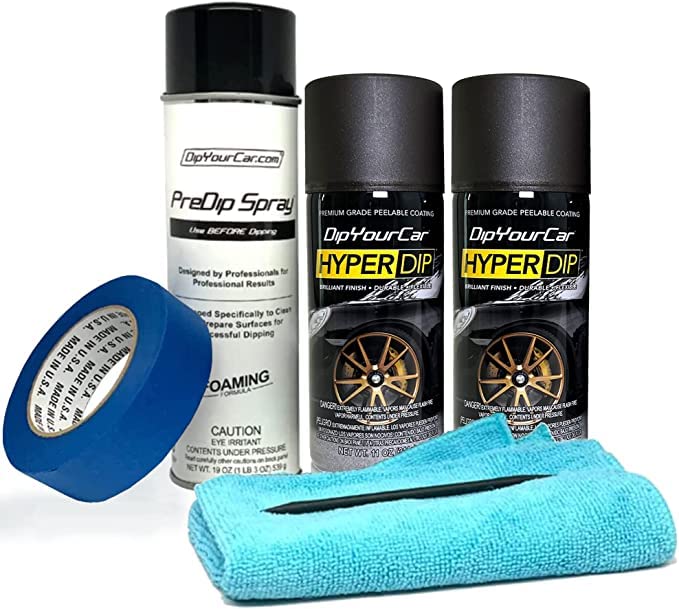 DipYourCar HyperDip Peelable Emblem Car Paint Kit - DIY Set with Cans of Automotive Spray Paint, Removable Auto Paint Kit Protection & Color for Car Badges, Anthracite Grey Automotive Paint (Anthracite Grey)