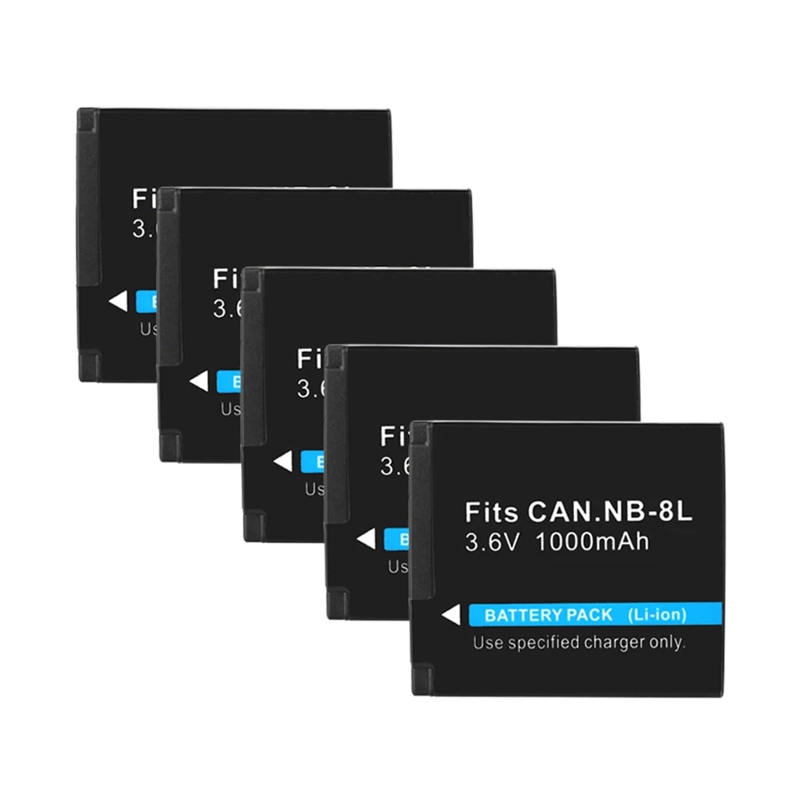 Batterie NB-8L pour Canon PowerShot A3000 A2200 A1200 IS appareil photo, 5 pcs