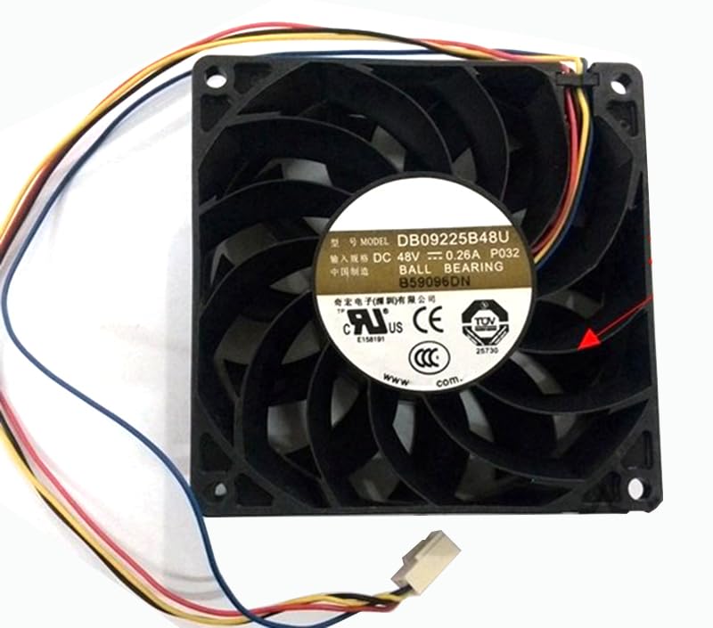 Ventilateur DB09225B48U DC48V 0,26A 4 fils 92 x 92 x 25 mm pour intégration