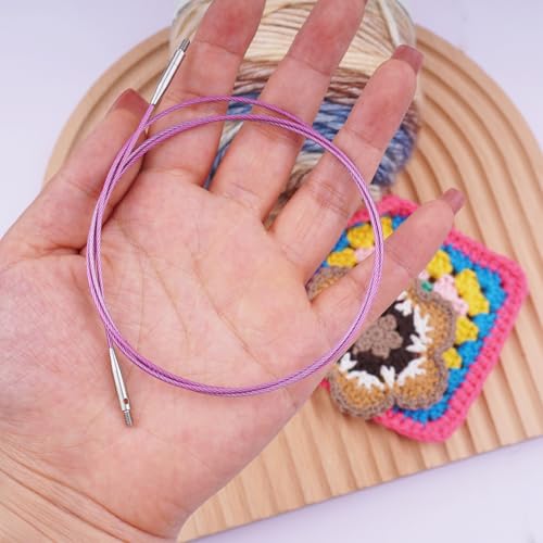 Image of Weabetfu Options Interchangeable Circular Knitting Needle Cable,Swivel 360 Inter.Cable for Circular Needle - 32inch(80cm)