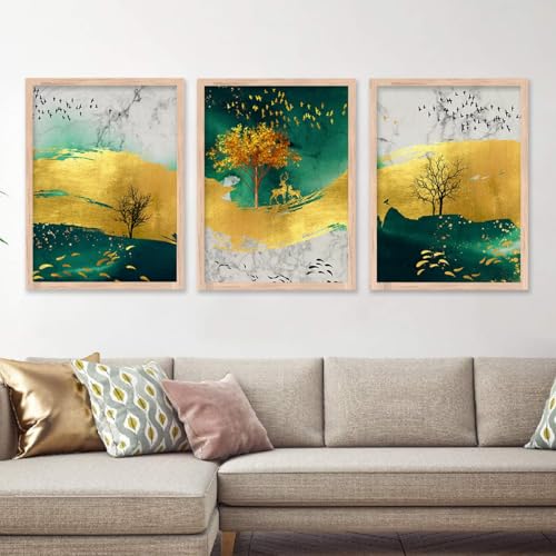 Image of kotart Modern Wall Art Framed Painting for Wall Decoration - Wall Paintings for Living Room, Bedroom - Big Size Wall Painting - Set of 3 - D (Art 10, 13x17 inch)