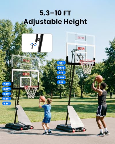 Image of IGL Portable Basketball Hoop Outdoor, 10 FT Height Adjustable