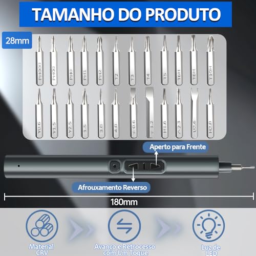 Parafusadeira, Mini Parafusadeira, Kit Chave de Fenda, Chave de Fenda, Kit de Chaves, Chaves de Prec