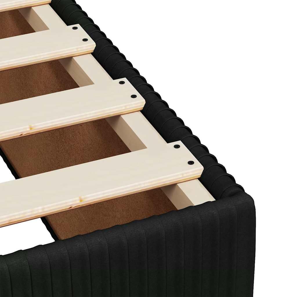 vidaXL Boxspringbett, Doppelbett mit Matratze Matratzenauflage, Bettgestell mit Lattenrost Kopfteil, Polsterbett Bett für Schlafzimmer, Schwarz 200x200cm Samt