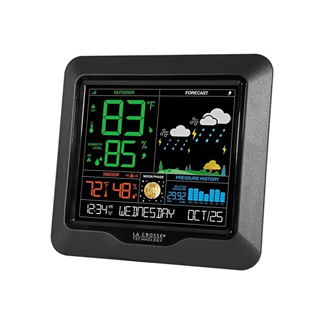 La Crosse Technology Color Forecast Station Large Display, Temperature/Humidity Alerts, Seasonal Scenes